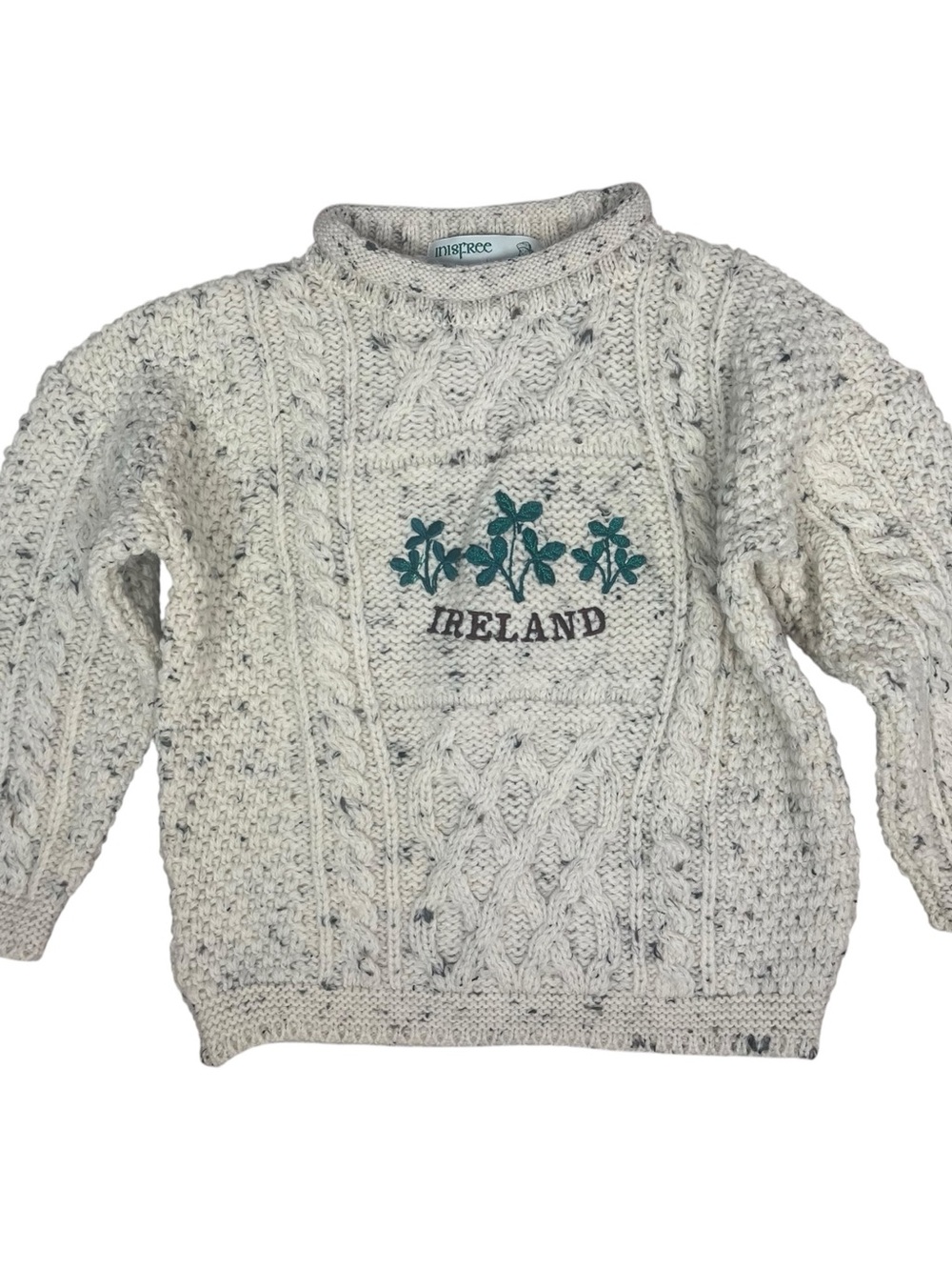 Inisfree Irish Wool Cableknit Fisherman Sweater Boys 2-3 Years Shamrock Classic